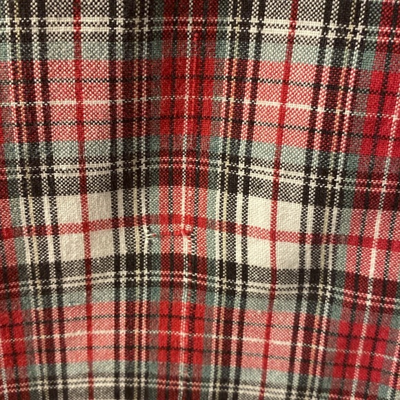 Vintage Forelli Denim Collar Windowpane Plaid Button Down Size 22/24 - Picture 5 of 9